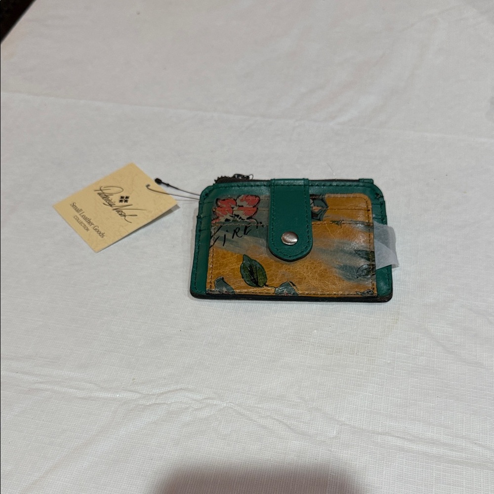 Patricia Nash Teal Green Leather Card Wallet